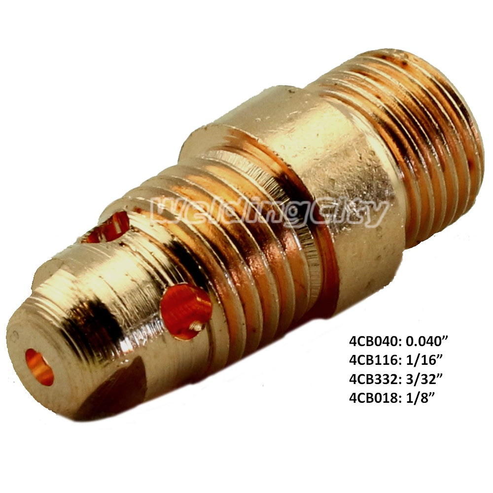 WeldingCity® Stubby Collet Body 4CB-series (8-pcs Assorted Size .040"-1-8") for TIG Welding Torch 17-18-26