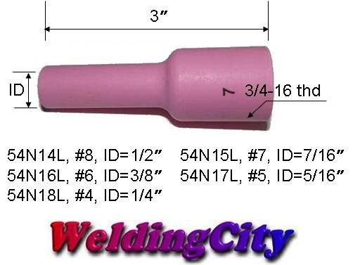 2-pk 54N15L #7 Long Gas Lens Ceramic Cup