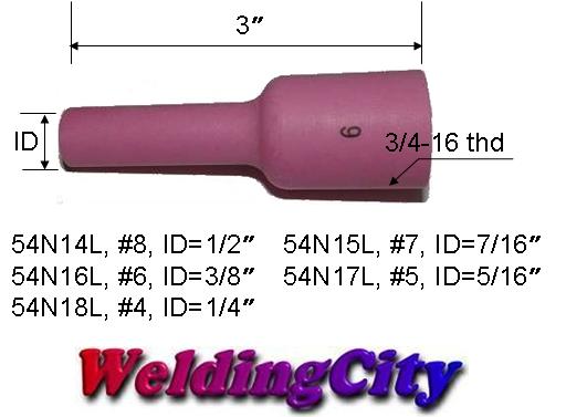 2-pk 54N16L #6 Long Gas Lens Ceramic Cup