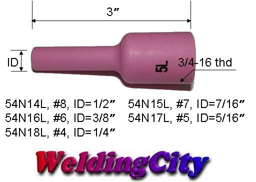 2-pk 54N17L #5 Long Gas Lens Ceramic Cup