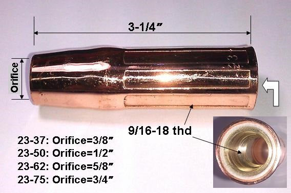 WeldingCity® 23-series Gas Nozzle for Tweco® Lincoln® MIG Welding Gun