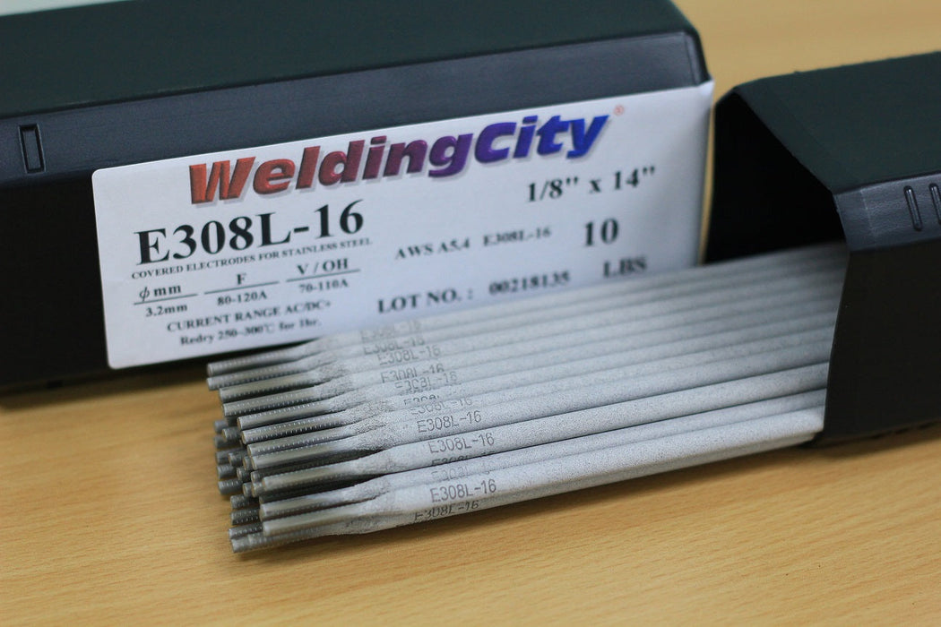 WeldingCity® E308L-16 Stainless Steel Stick Welding Electrode Rods (1/8" x 14")