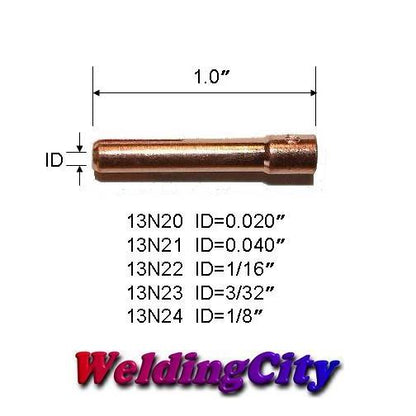 WeldingCity® Assorted Size Collet 13N-series (.020"-1/8") for TIG Welding Torch 9, 20 and 25 Series