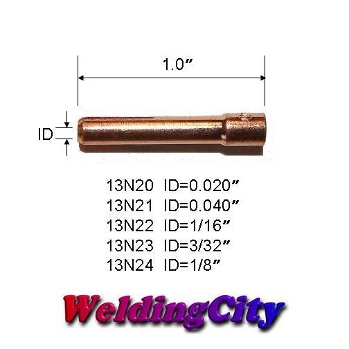 WeldingCity® Assorted Size Collet 13N-series (.020"-1/8") for TIG Welding Torch 9, 20 and 25 Series