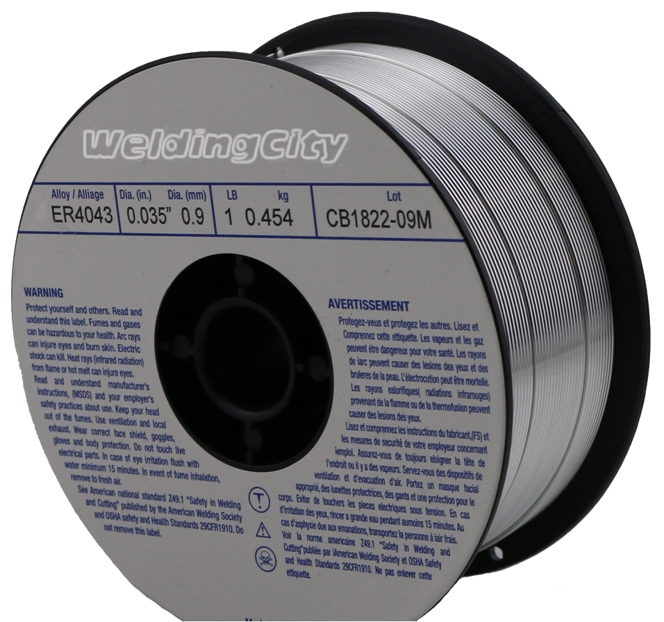 WeldingCity® 0.035" 1-lb ER4043 Aluminum MIG Welding Wire 4-in Spool