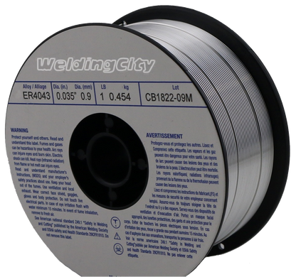 WeldingCity® 0.035" 1-lb ER4043 Aluminum MIG Welding Wire 4-in Spool