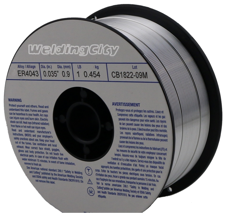 WeldingCity® 0.035" 1-lb ER4043 Aluminum MIG Welding Wire 4-in Spool