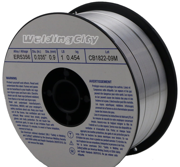 WeldingCity® 0.035" 1-lb ER5356 Aluminum MIG Welding Wire 4-in Spool