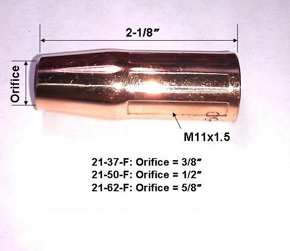 WeldingCity® 21F-series Gas Nozzle (Tip Flushed) for Tweco® Lincoln® MIG Welding Gun 100A - 180A