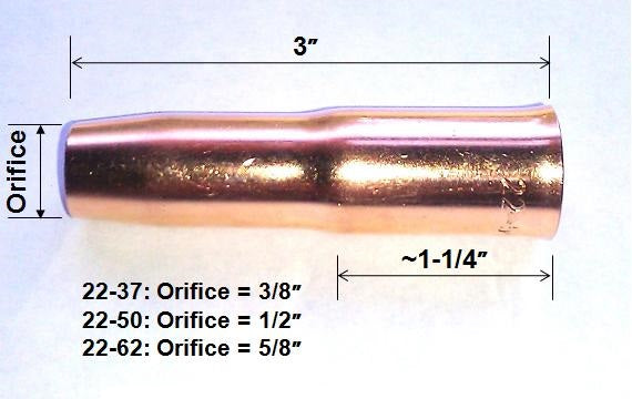 WeldingCity® 22SS-series Gas Nozzle for Tweco® Lincoln® MIG Welding Gun