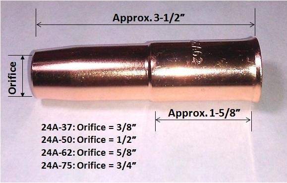 WeldingCity® 24A-SS series Gas Nozzle for Tweco® Lincoln® MIG Welding Gun