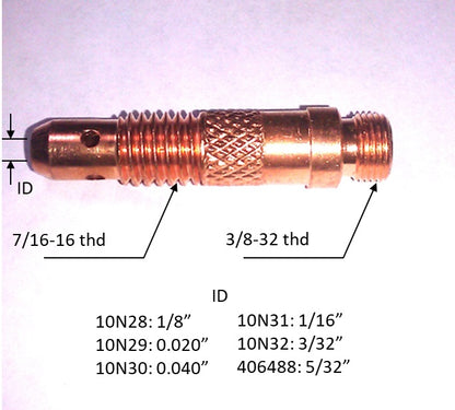 WeldingCity® Collet Body 10N-series for TIG Welding Torch 17, 18 and 26 Series