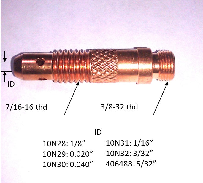 WeldingCity® Collet Body 10N-series for TIG Welding Torch 17, 18 and 26 Series