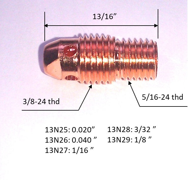 WeldingCity® Collet Body 13N-series for TIG Welding Torch 9, 20 and 25 Series