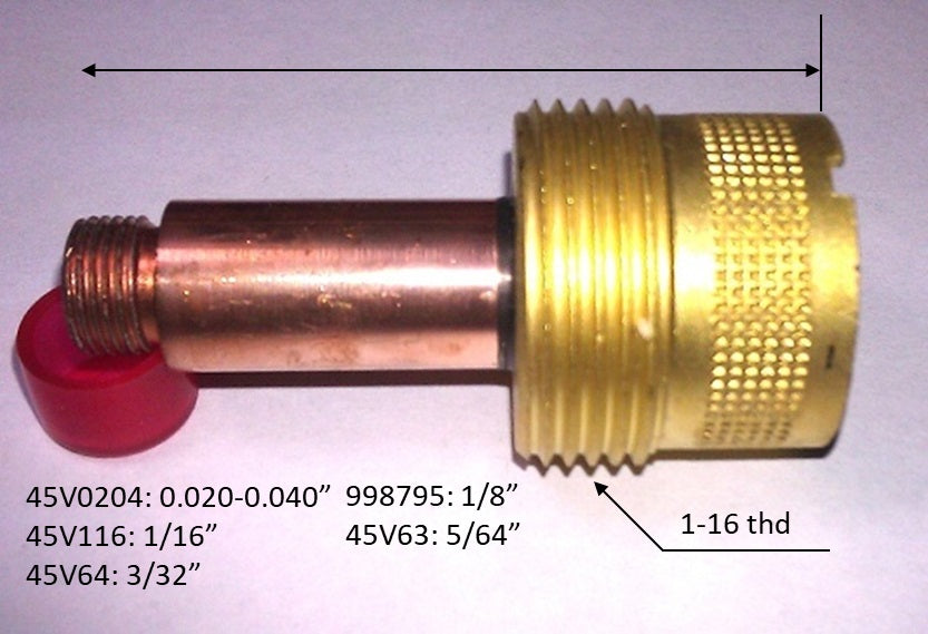 WeldingCity® Assorted Size Large Gas Lens Collet Body 45V-series for TIG Welding Torch 17, 18 and 26 Series