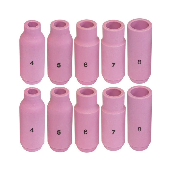 WeldingCity® Assorted Sizes (#4-#8) Alumina Ceramic Cup 10N-series for TIG Welding Torch 17-18-26