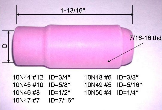 WeldingCity® Assorted Sizes (#4-#8) Alumina Ceramic Cup 10N-series for TIG Welding Torch 17-18-26