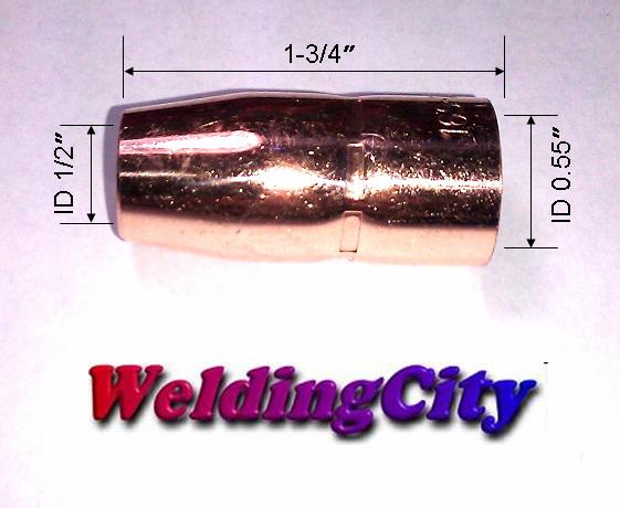 WeldingCity® 169-715 (1/2") Gas Nozzle for Miller® MIG Welding Gun M-10/M-15/M-100/M-150 Hobart® H-series