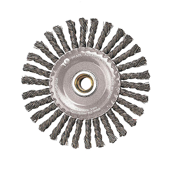 Pearl Abrasive® Power Wire Brush Stringer Bead Twist Knot Wheel Stainless Wire CLWBK458BS Size 4 x .020 x 5-8"-11