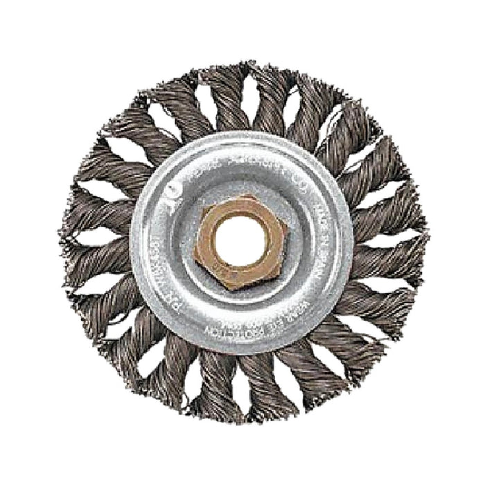 Pearl Abrasive® Power Wire Brush Stringer Regular Twist Knot Wheel Tempered Wire CLWBK458T Size 4 x .020 x 5-8"-11