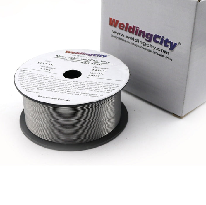 WeldingCity® 2-Lb E71T-1C 0.030" Flux-cored Gas-shielding (Dual-Shield) MIG Welding Wire 4-in Spool