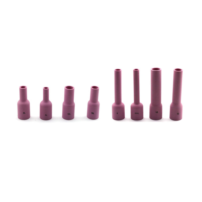 WeldingCity® Assorted Orifices and Lengths (Long-Extra-Long-Extra-Extra-Long #6-#8-#10-#12-#15) Large Gas Lens Alumina Ceramic Cup 53N-57N-series for TIG Welding Torch 17-18-26