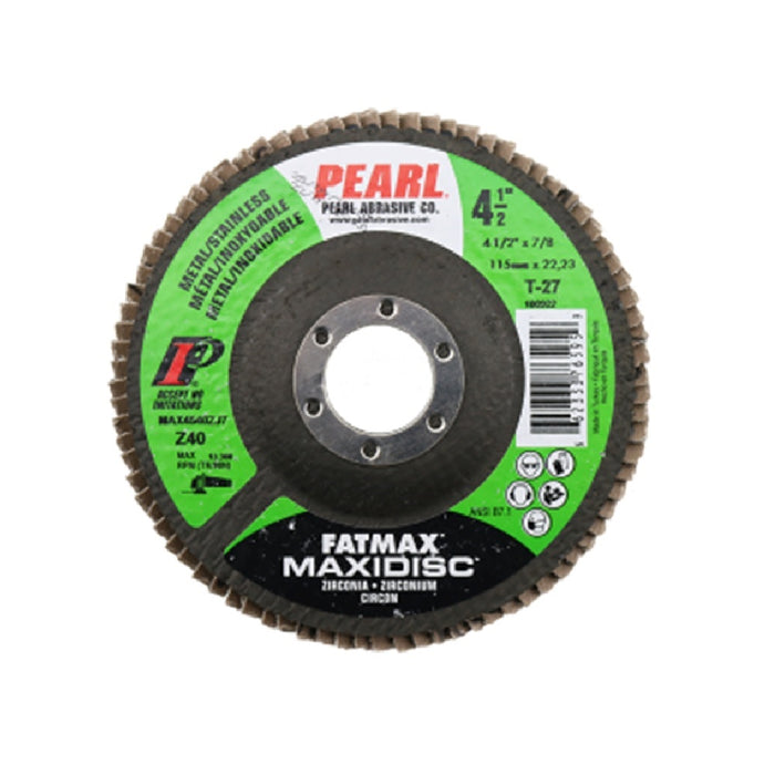 Pearl Abrasive® Maxidisc™ FATMAX™ Extra Long Life Zirconia Flap Disc MAX45XXZJ7 4-1-2 x 7-8"