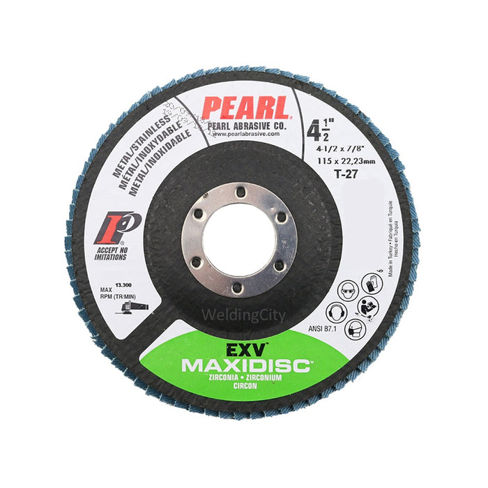 Pearl Abrasive® Maxidisc™ EXV™ Zirconia Flap Disc MAX45XXZE 4-1-2 x 7-8"