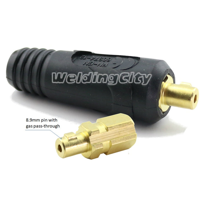 WeldingCity® Power Cable Adapter Dinse-type Small 25mm (Gas-Through) for TIG Welding Torch 9 and 17-series