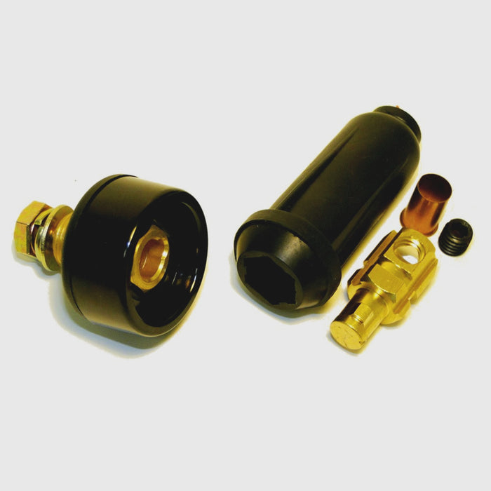 WeldingCity® Dinse-type Twist-lock Receptacle and Male Connector Pair for AWG #2-1-0 Cable