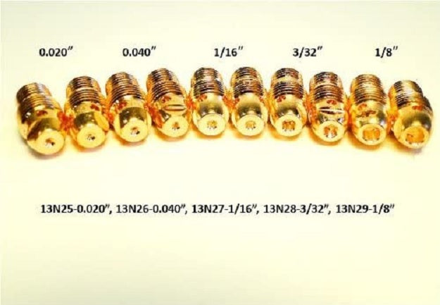 WeldingCity® Collet Body 13N-series (Assorted Size .020"-1-8") for TIG Welding Torch 9-20-25