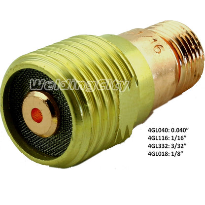 WeldingCity® Stubby Gas Lens Collet Body 4GL-series (8-pcs Assorted Size .040"-1-8") for TIG Welding Torch 17-18-26