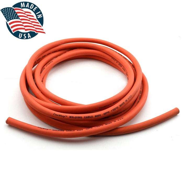 WeldingCity® Orange 1-AWG Heavy Duty Welding Cable EPDM Rubber Jacketed Made in U.S.A.