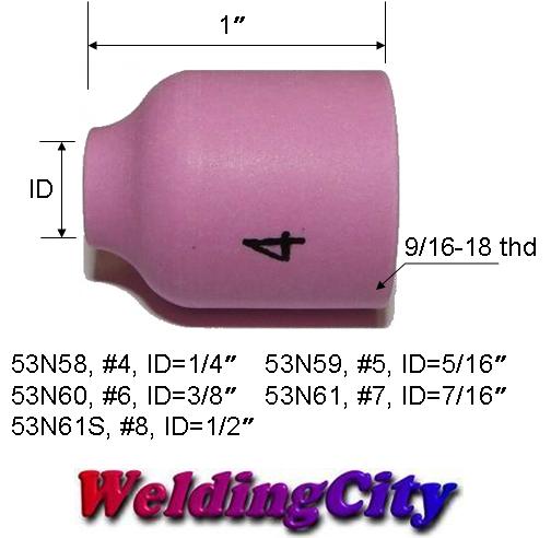 WeldingCity® Gas Lens Alumina Ceramic Cup 53N-series for TIG Welding Torch 9-20-25