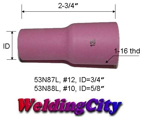 2-pk 53N87L #12 Long Large Gas Lens Ceramic Cup