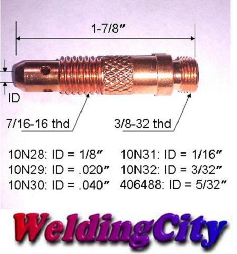 WeldingCity® Collet Body 10N-series for TIG Welding Torch 17-18-26