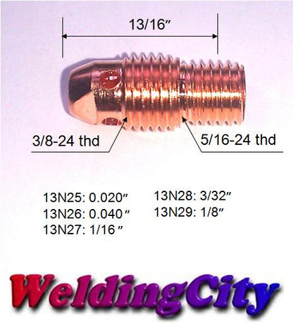 WeldingCity® Collet Body 13N-series (Assorted Size .020"-1-8") for TIG Welding Torch 9-20-25