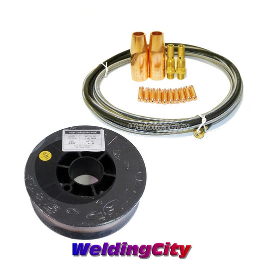 MIG Welding Wire ER70S-6 11-lb & MIG Gun Accessory Kit for Lincoln 100L Tweco Mini-#1