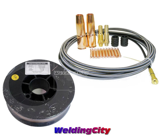 MIG Welding Wire ER70S-6 11-lb & MIG Gun Accessory Kit for Lincoln 200-250 Tweco #2