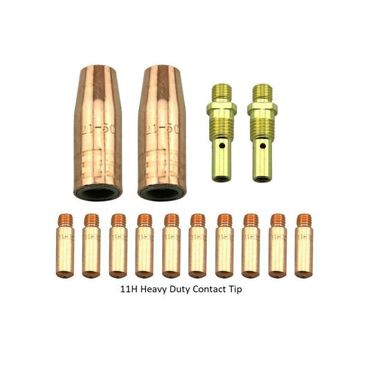 MIG Welding Gun Accessory Kit Heavy Duty Contact Tip-Nozzle-Diffuser for Lincoln Magnum 100L Tweco Mini-#1