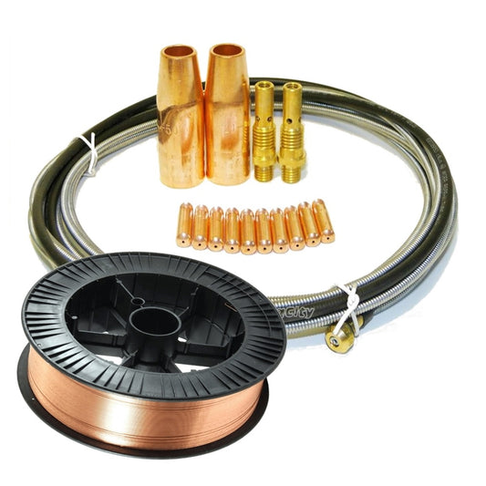 WeldingCity® MIG Welding Wire ER70S-6 11-Lb Spool and MIG Gun Accessory Kit for Lincoln® Tweco® 100A-150A