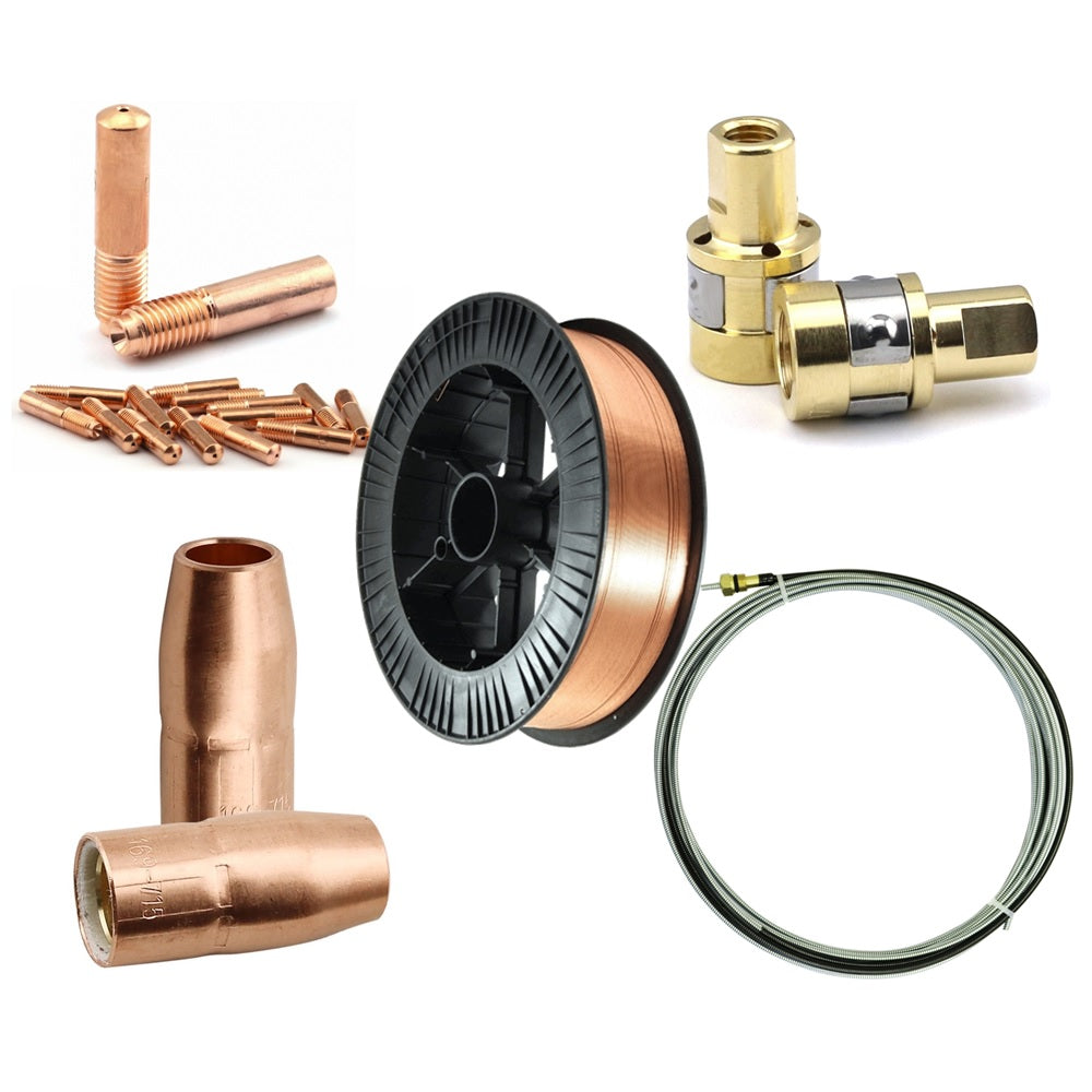 WeldingCity® Accessory Kit Contact Tips-Nozzles-Diffusers-Liner-Wire Spool for Miller® Hobart® MIG Welding Gun 100A -150A