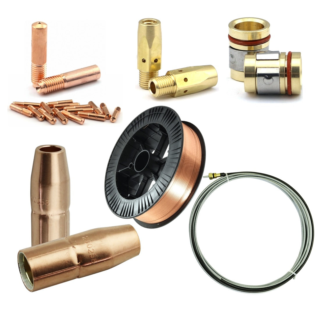 WeldingCity® Accessory Kit Contact Tips-Nozzles-Diffusers-Adapters-Liner-Wire Spool for Miller® Hobart® MIG Welding Gun 200A - 400A