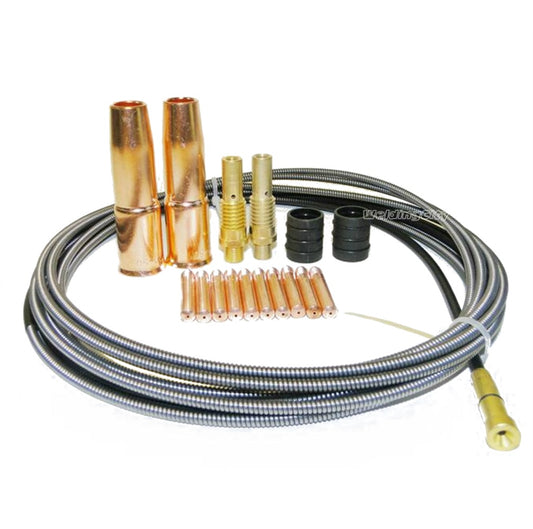 MIG Welding Gun Accessory Kit (24A Nozzle 52FN Diffuser with Liner) for Lincoln Magnum 300-400 & Tweco #3-#4