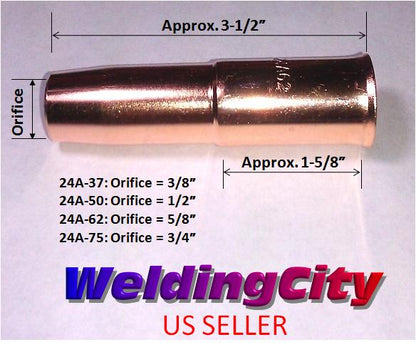 WeldingCity® Accessory Kit (24A Nozzle-52FN Diffuser) for MIG Welding Gun Lincoln® Magnum® 300-400 & Tweco® #3-#4 (with Wire Liner)