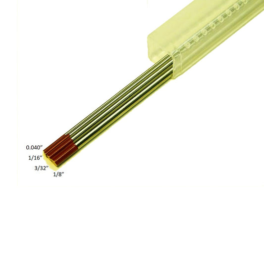 Assorted-size 4-pcs WeldingCity® TIG Welding Tungsten Electrode 2.0% Thoriated (Red) 0.040"-1-16"-3-32"-1-8" x 6" (4 per Box)