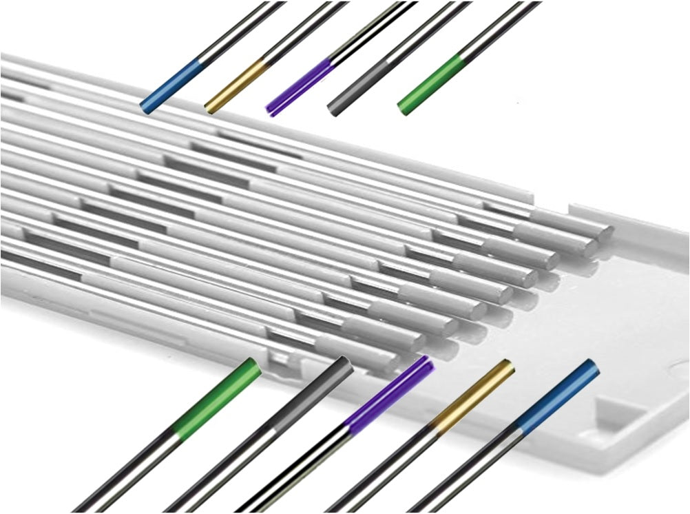 10-pcs WeldingCity® TIG Welding Tungsten Electrode 1-16" and 3-32" x 7" Pure-Tri Element-Ceriated-Lanthanated 1.5-Lanthanated 2.0