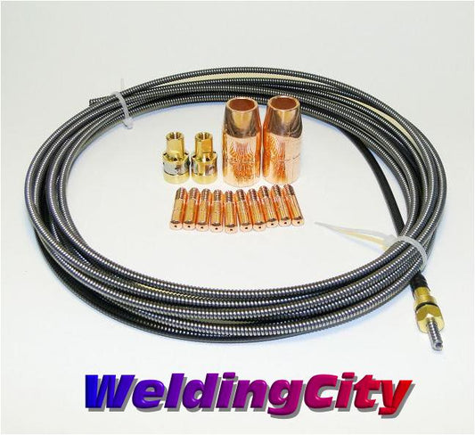 Contact Tip-Nozzle-Diffuser-Liner Accessory Kit for Miller M-100-M-150 and Hobart H-9-H-10 MIG Welding Gun