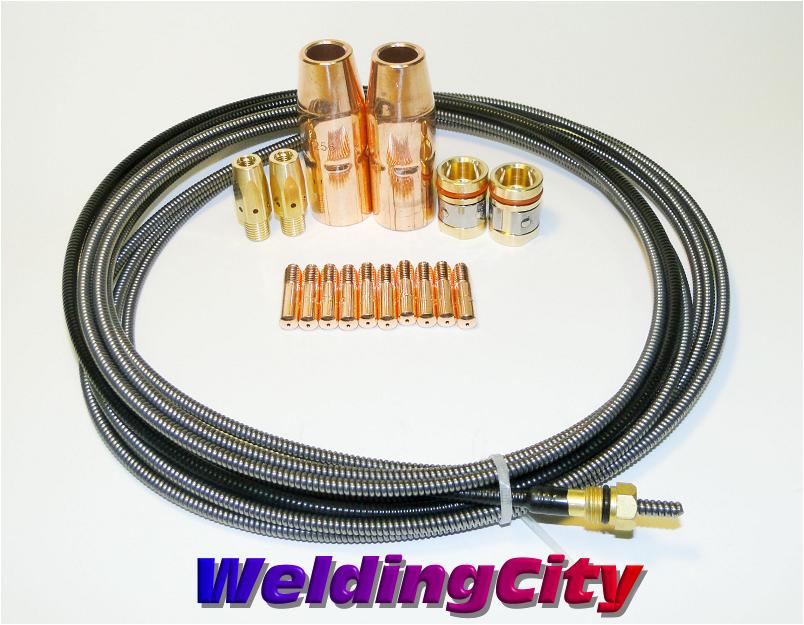 Contact Tip-Nozzle-Diffuser-Liner Accessory Kit for Miller M-25-M-40 MIG Welding Gun