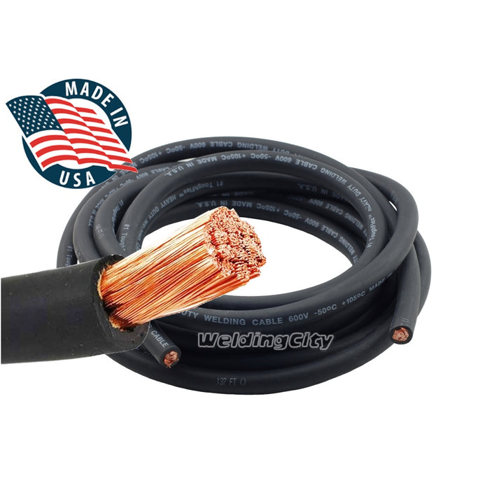 WeldingCity® 10-ft 2-AWG Heavy Duty Welding Cable and Ground Clamp with Selectable Cable Adapter